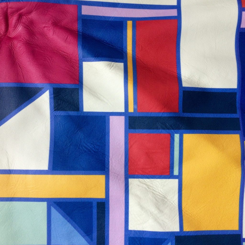 New Pop Abstract on White Lambskin