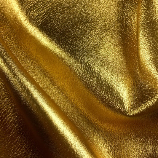 Allover Metallic Gold on White Lambskin