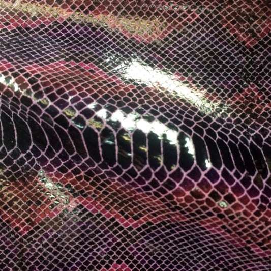 Brown & Blue Snake on Fuchsia Pig Suede