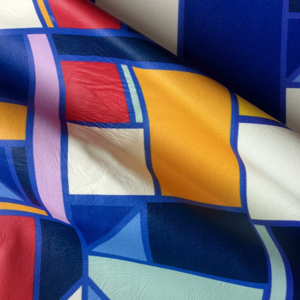 New Pop Abstract on White Lambskin