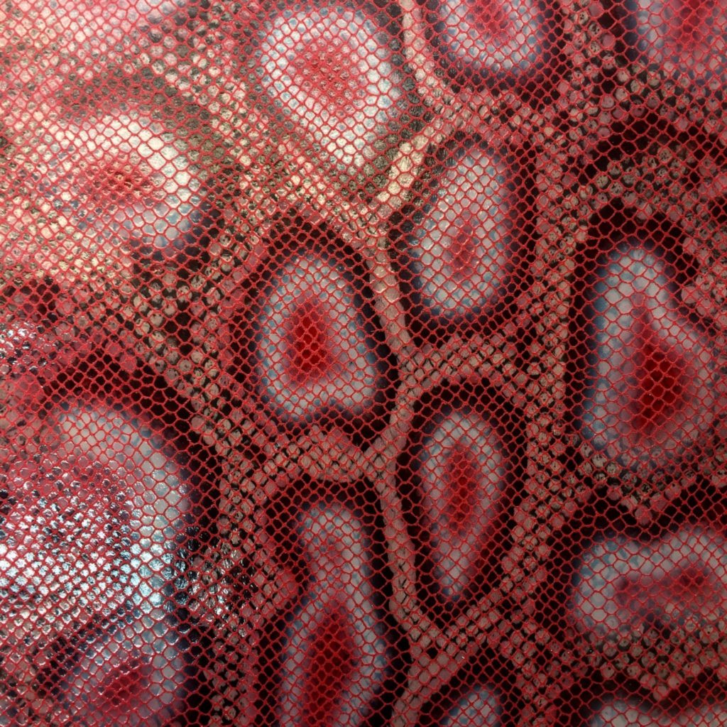 Sand Python on Red Pig Suede