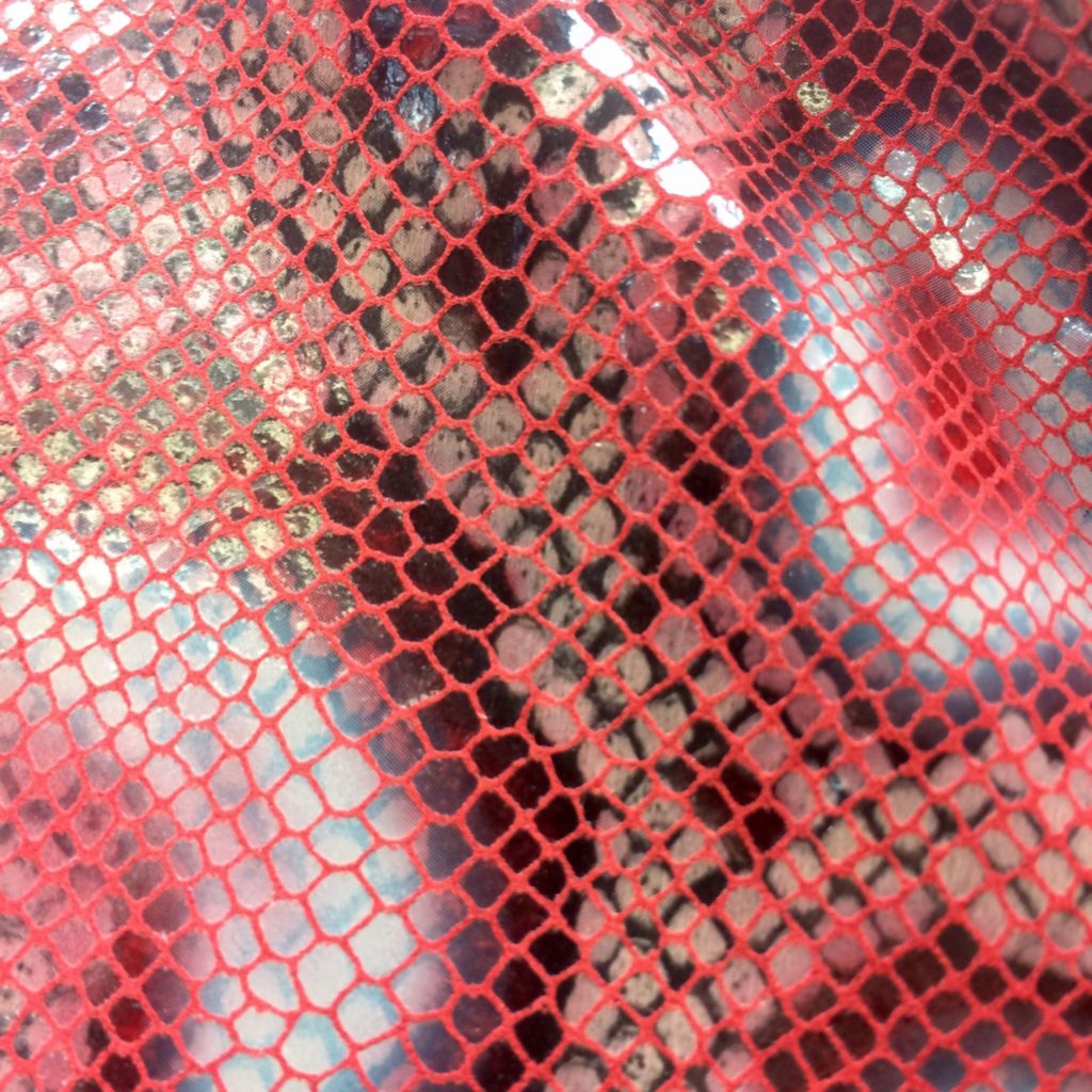 Sand Python on Red Pig Suede