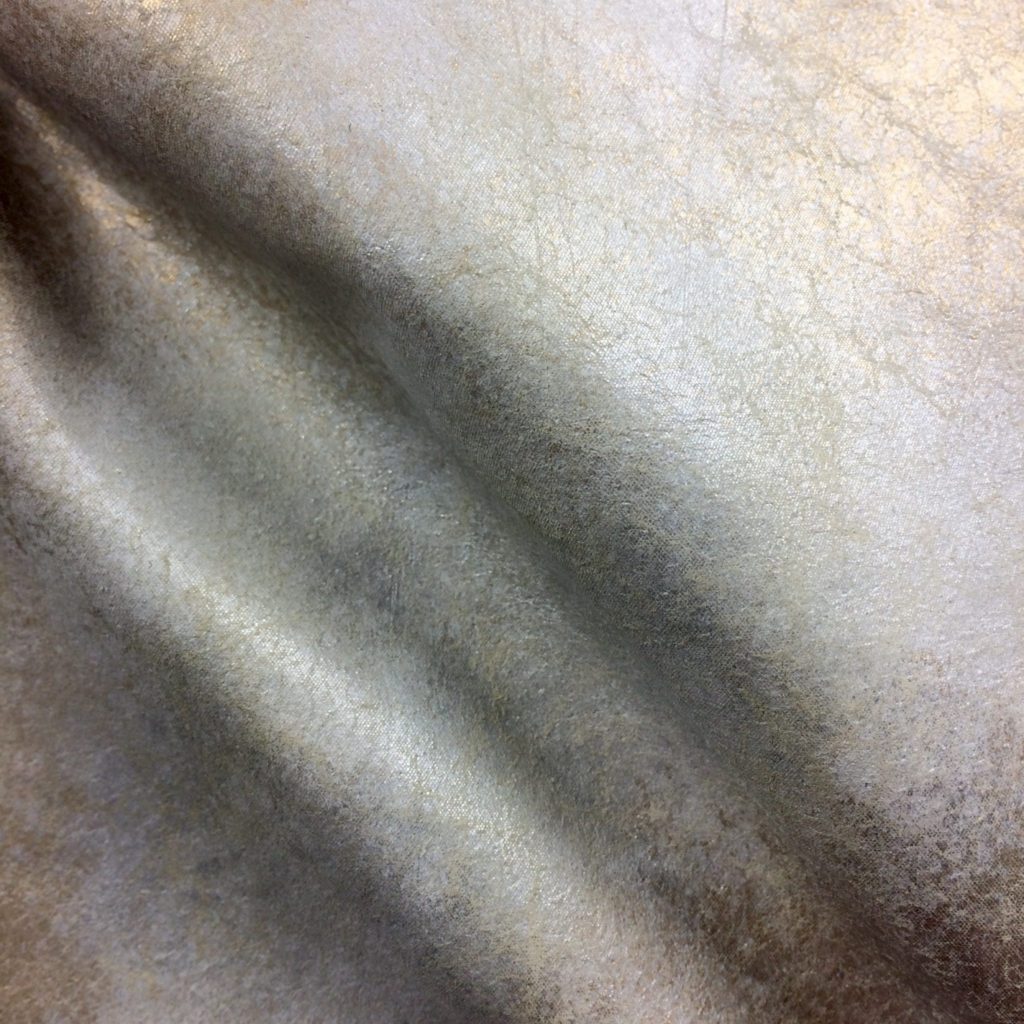 Vintage Blur with Silver and Gold on Eggshell Pig Suede