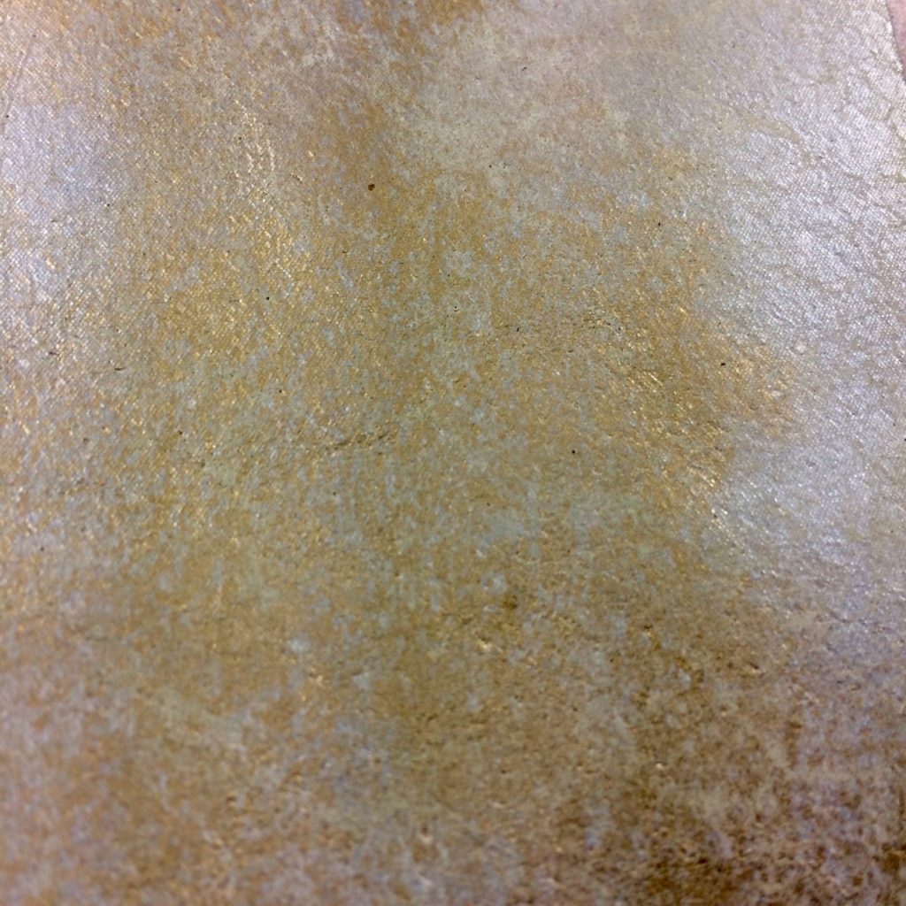 Vintage Blur with Silver and Gold on Eggshell Pig Suede