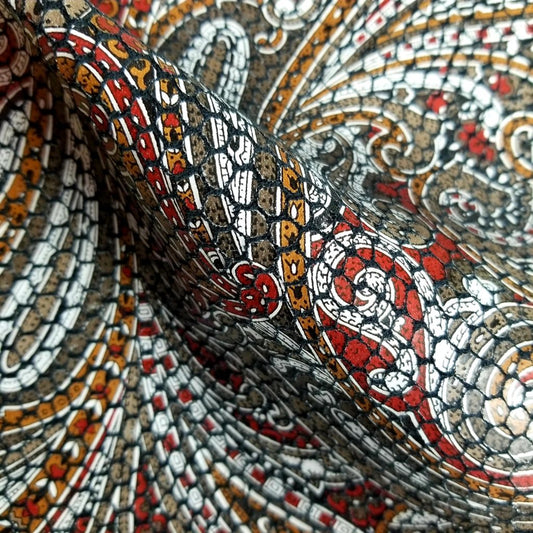 Persian Paisley on Dark Blue Suede