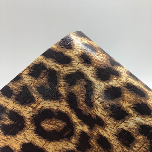 Beige Medium Leopard on White Cork