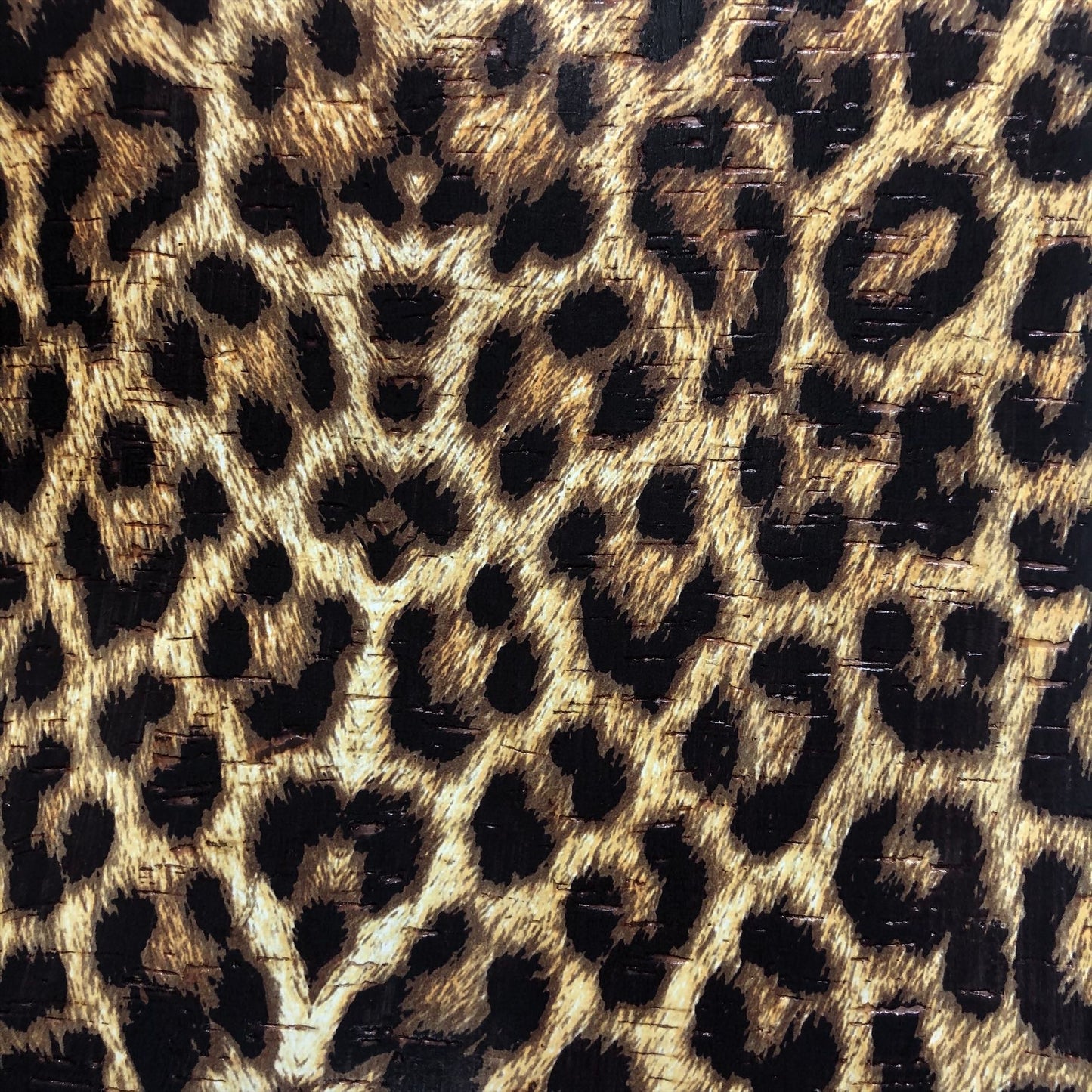 Beige Medium Leopard on White Cork
